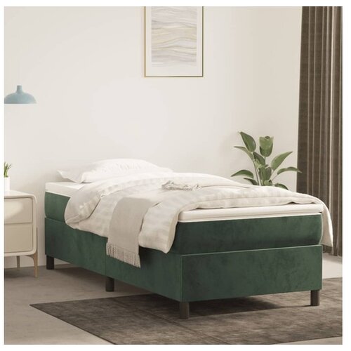  Box spring postelja z vzmetnico temno zelen 90x190 cm žamet Cene