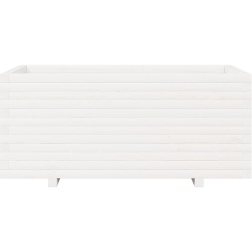  Vrtna sadilica bijela 110x60x49,5 cm od masivne borovine Slike