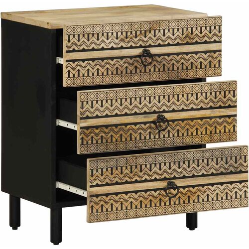 Maison Chic Nočna omarica - Nočna miza črna 50x33x62 cm Masivni neobdelan les Mango, (21688786) Cene