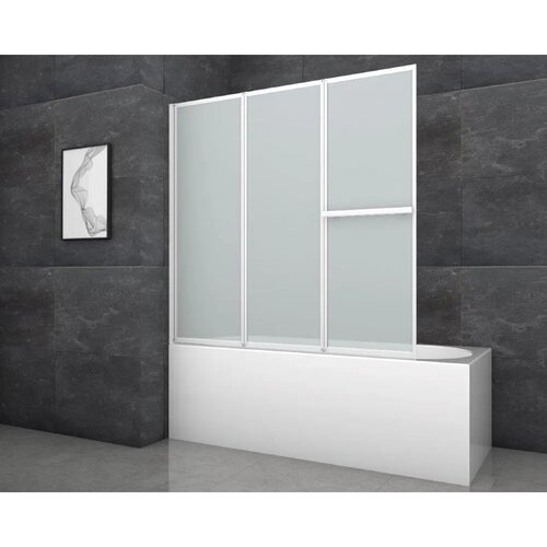 Aurlane zložljiva stena za kopalno kad white comfort 145,4x140 cm bela 3-krilna Cene