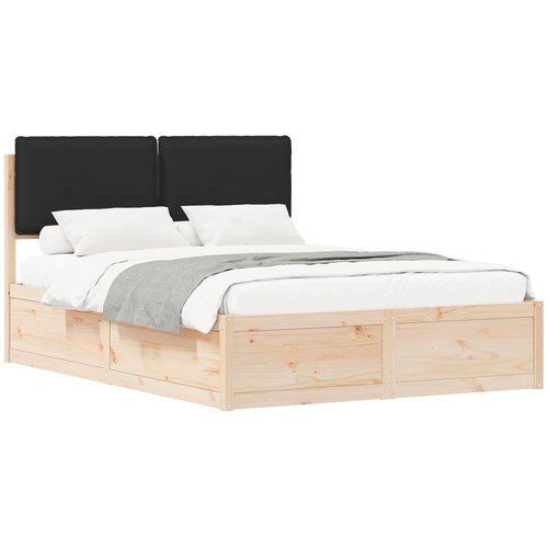 vidaXL Posteljni okvir z oblazinjenim vzglavjem Črna 160 x 200 cm, (5000104303) Cene