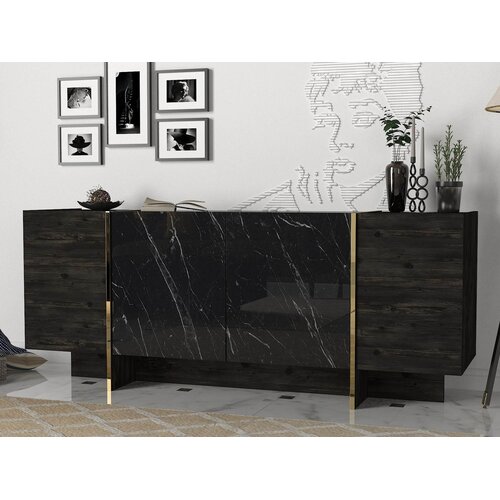Hanah home Konzolni sto Veyron, 180x75,5x46,6 cm, Crni Cene