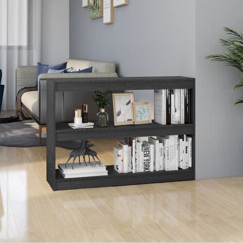 VidaXL Ormarić za knjige / sobna pregrada sivi 100x30x71,5 cm borovina Slike
