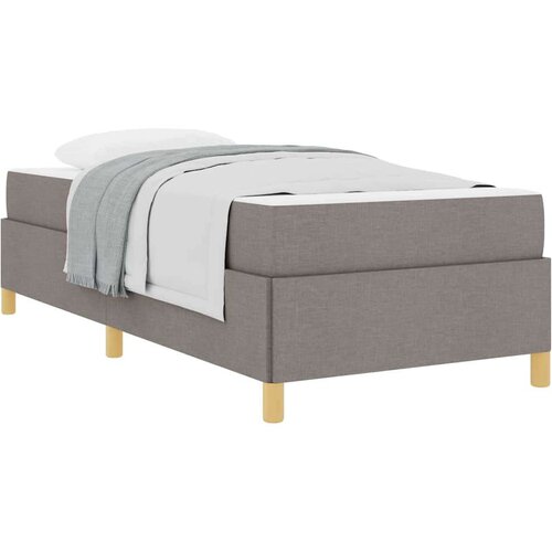  Krevet s opruga kutije Taupe i bijela 90 x 190 cm tkanina Slike