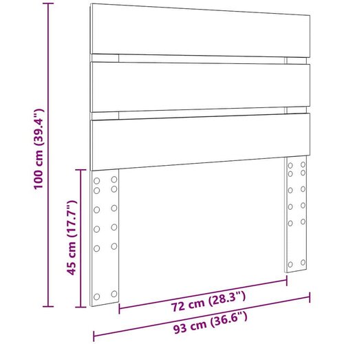 Uzglavlje s uzglavljem Umjetnički hrast 90 cm Konstruirano drvo Slike