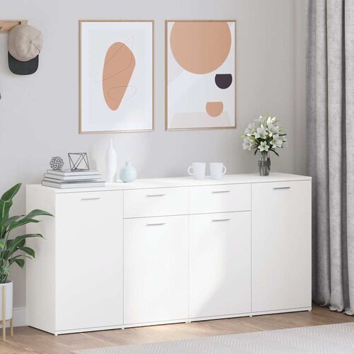  Komoda bijela 160 x 36 x 75 cm od konstruiranog drva Cene