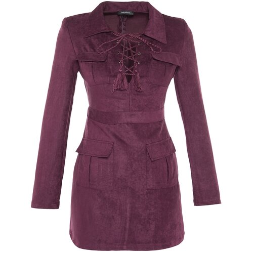 Trendyol Purple Collar Detailed Suede Dress Cijene