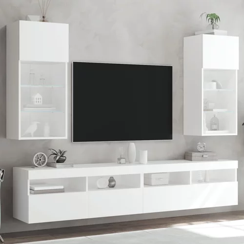 vidaXL TV ormarići s LED svjetlima 2 kom bijeli 40 5 x 30 x 90 cm