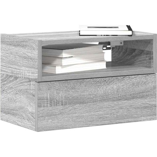 VidaXL Zidni noćni ormarići 2 kom siva sonoma 45x26x28,5 cm Slike