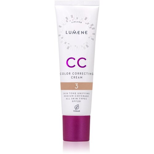 Lumene CC Color Correcting Cream CC krema za ujednačavanje tena SPF 20 nijansa 3 (Warm) 30 ml Cijene