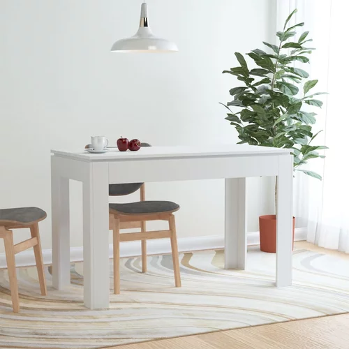  Blagovaonski stol bijeli 120 x 60 x 76 cm od iverice