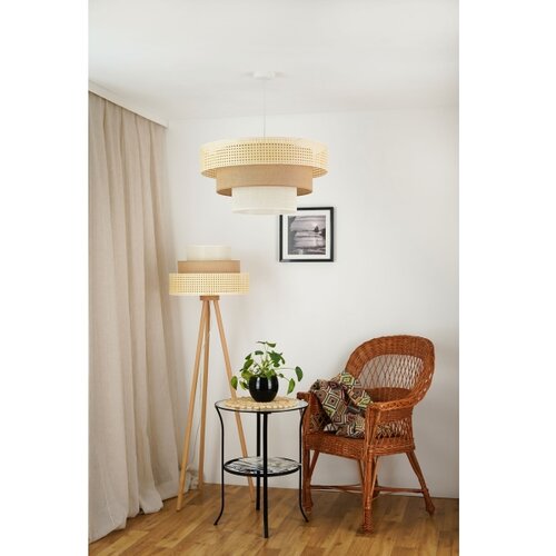  Brilagi - Visilica na sajli CEDAR LUNETA 1xE27/15W/230V preč. 60 ratan/smeđa/krem Slike
