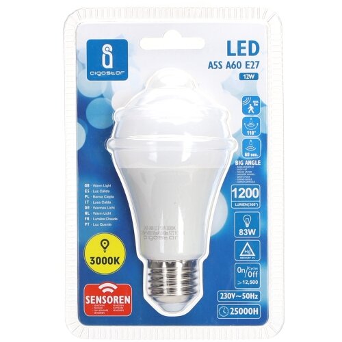 Aigostar LED sijalica sa senzorom pokreta i sumraka A60 E27/12W/230V 3000K - Aigostar Cene