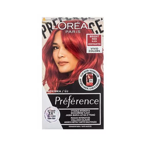 L´Oréal Paris préférence vivid colors barva za lase za barvane lase za vse vrste las 60 ml odtenek 8,624 bright red