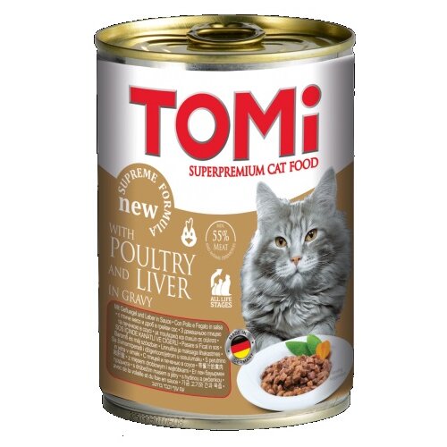 Tomi cat konzerva za mačke - živina i jetra 24x400g Slike
