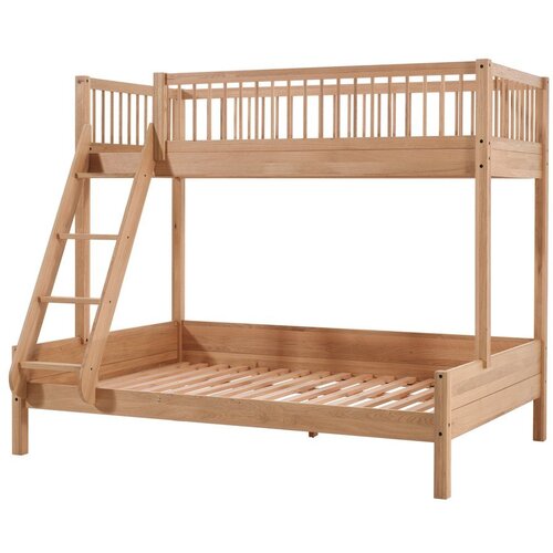 Vipack Dječji krevet od punog hrasta na kat s podnicom 140x200/90x200 cm u prirodnoj boji Forrest &amp;ndash; Slike
