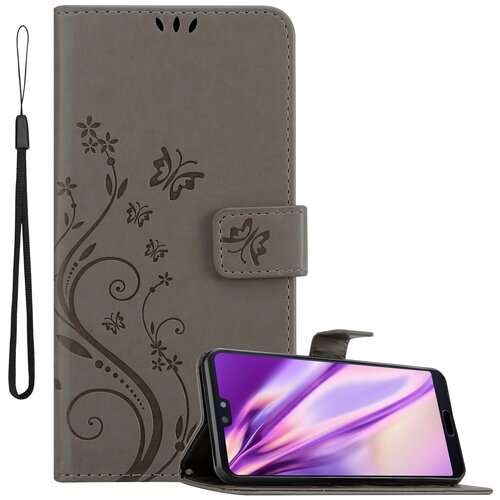 Cadorabo Huawei P20 v klasična črna - ovitek v cvetličnem dizajnu z magnetnim zapiranjem, stoječo funkcijo in režami za kartice, (20564347) Cene