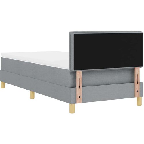 vidaXL Postelja z vzmetnico z vzmetnico Svetlo siva 90 x 190 cm blago Cene