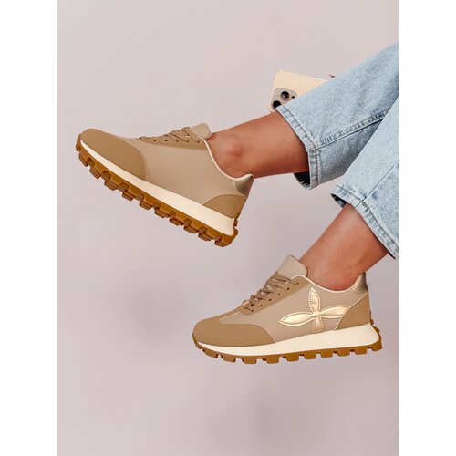 DStreet Sportowe sneakersy damskie FLEXIMOT beżowe Slike