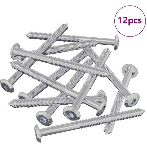 VidaXL Pohi&amp;scaron;tveni vijaki 12 pcs srebrna M6 x 85 mm Jeklo, (5000163860) Slike