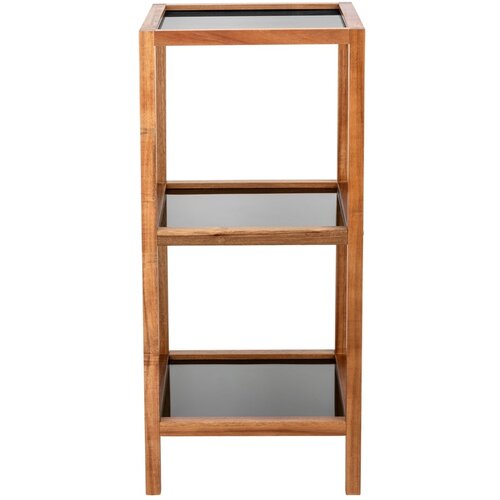 Wenko Crna/u prirodnoj boji staklena kupaonska polica 36x79 cm Fondi – Cijene