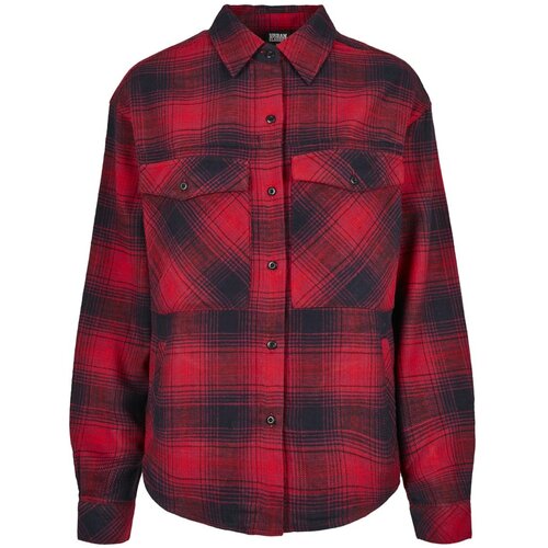 Urban Classics Ladies Check Overshirt Darkblue/red Cene