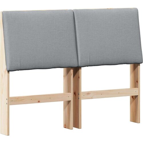 VidaXL Tapecirani uzglavlje Svijetlo siva 120 cm Čvrsto borovo drvo Slike