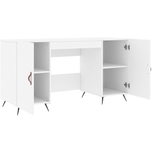  Radni stol bijeli 140 x 50 x 75 cm od konstruiranog drva Slike