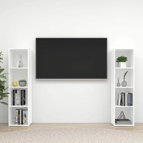 vidaXL TV omarice 2 kosa bele 142,5x35x36,5 cm iverna plošča