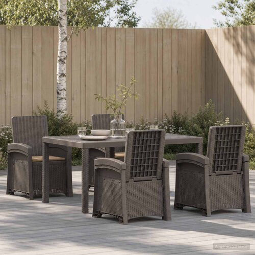  Vrtni set za objed 5 kom. Svijetlosiva i taupe PP Svjetlosiva 150 cm Cijene