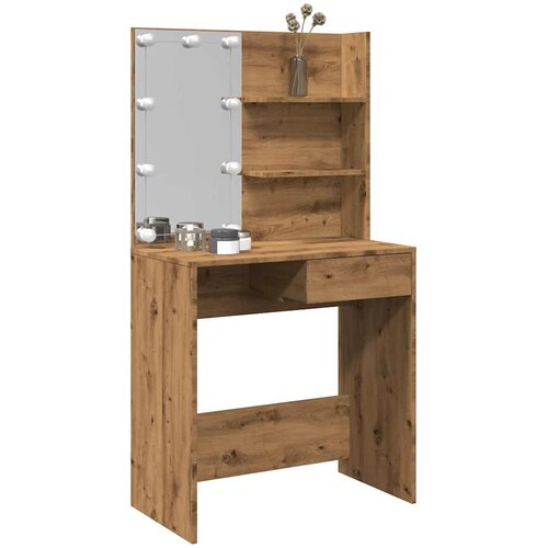  Toaletni stol s LED-om Artisan hrast 74,5x40x141 cm Cene