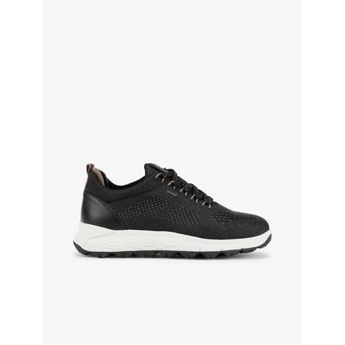 Geox Spherica Women's Black Sneakers with Leather Details - Women