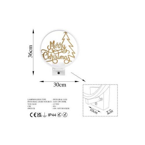  XMAS26 WhiteGold Wall Lamp Slike