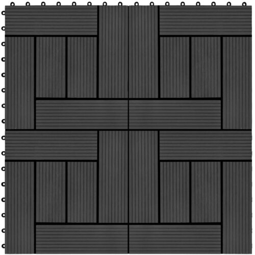 vidaXL pločice za trijem 11 kom WPC 30 x 30 cm 1 m² crne Cijene