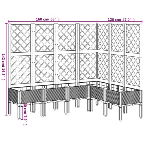  Vrtna sadilica s re&amp;scaron;etkom crna 160 x 120 x 142 cm PP Slike