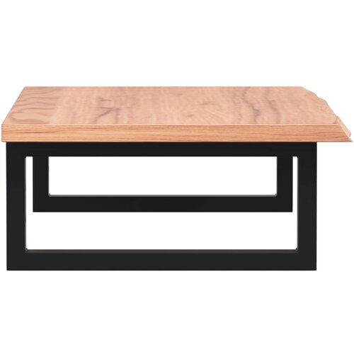  Zidna polica za umivaonik od čelika i masivne hrastovine Smeđa 80 x 40 x 2 cm Slike