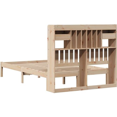  Krevet s regalom za knjige bez madraca 135x190 cm od borovine Slike