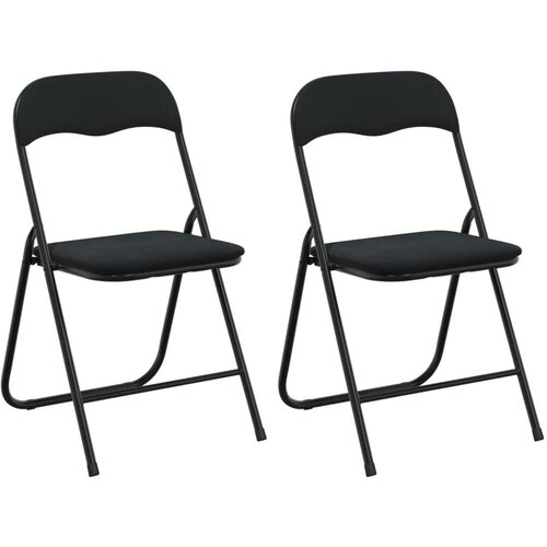  Sklopiva stolica 2 pcs Crna 48 x 44 x 78 cm Bar&amp;scaron;un - 2 Slike