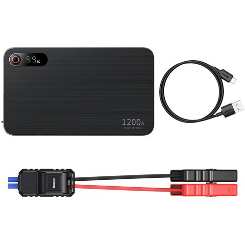 Baseus 3v1 zagon avtomobila Jump Starter 1200A + 7200mAh power bank + LED svetilka - črna, (21395735) Cene