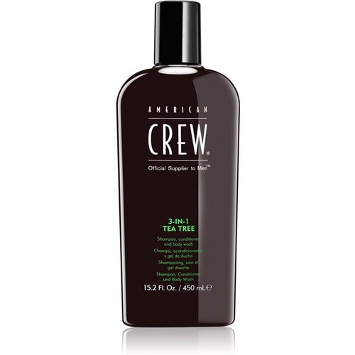 American Crew 3u1 Tea tree Šampon, regenerator i gel za tuširanje za muškarce, 450ml Slike