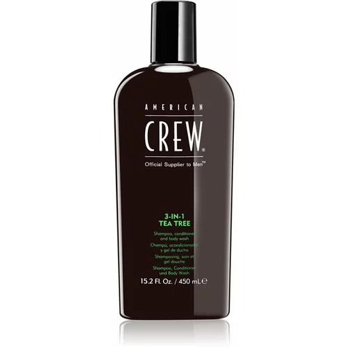 American Crew Hair & Body 3-IN-1 Tea Tree šampon, balzam in gel za prhanje 3v1 za moške 450 ml
