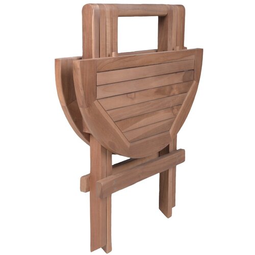 Garden Pleasure Okrugao vrtni stol od masivne tikovine &amp;oslash; 50 cm Luang &amp;ndash; Slike