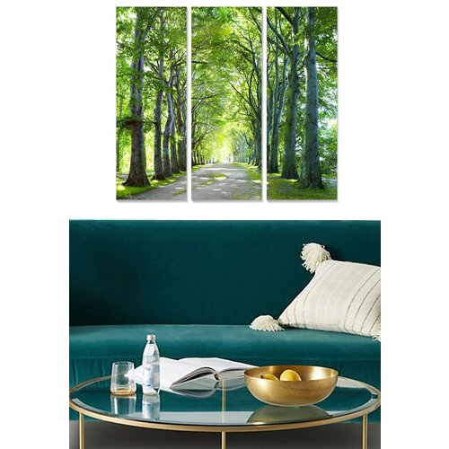 Wallity MDF109051493 multicolor decorative mdf painting (3 pieces) Cene