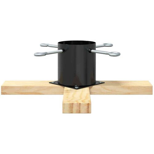 VidaXL Stalak za božićno drvce Crna 50 x 50 x 16 cm Čvrsto borovo drvo Slike