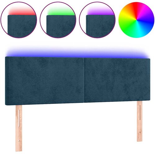  LED uzglavlje tamnoplavo 144x5x78/88 cm bar&amp;scaron;unasto Slike