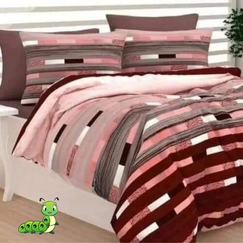Gusenica posteljina bordo roze linije - 200x215 Slike