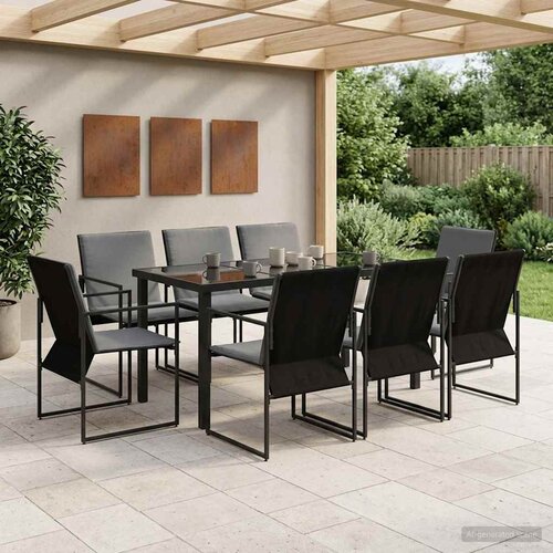  Vrtni set za objed 9 pcs Crna i antracit 160 x 80 x 73 cm Cene