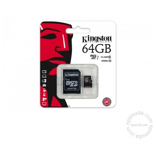 Kingston 64GB SDC10G2/64GB ADAPTER + memorijska kartica Slike