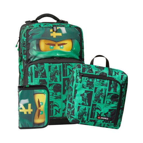 Lego Ninjago maxi plus &scaron;kolski ranac, trodelni set (Mortensen): Zeleni nindža ( 20229-2201 ) Cene