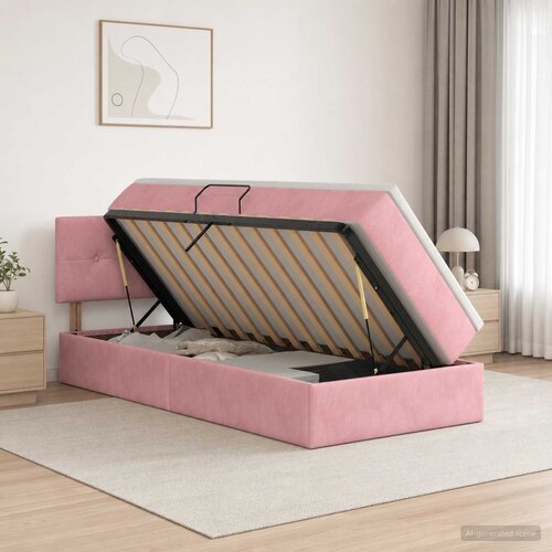  Krevet s od storage s uzglavljem Ružičasta 90 x 190 cm Bar&scaron;un Cijene